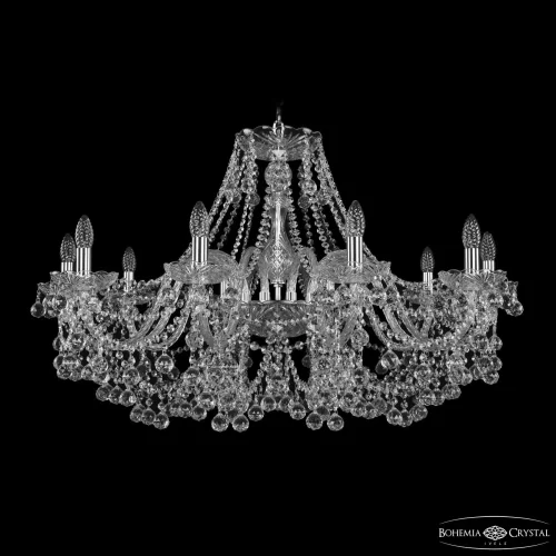 Люстра подвесная 1409/10/360 Ni Bohemia Ivele Crystal без плафона на 10 ламп, основание никель прозрачное в стиле классический sp